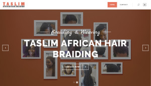 Taslim African Hair Braiding Homepage Design Screenshot